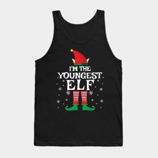 I'm The Youngest Elf Matching Family Christmas Pajama Shirt Tank Top